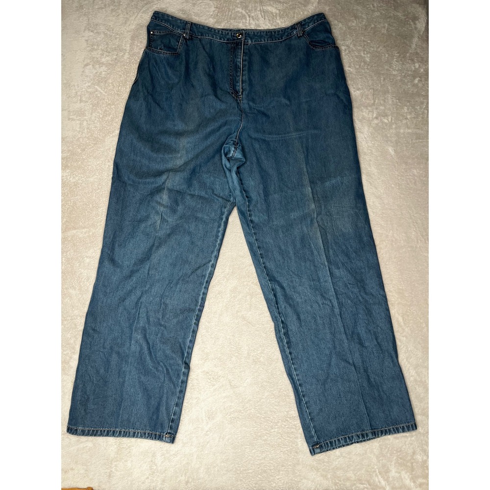 Valerie Stevens Womens 22W‎ Denim Jeans Tencel Cotton Blue Straight Leg Pants